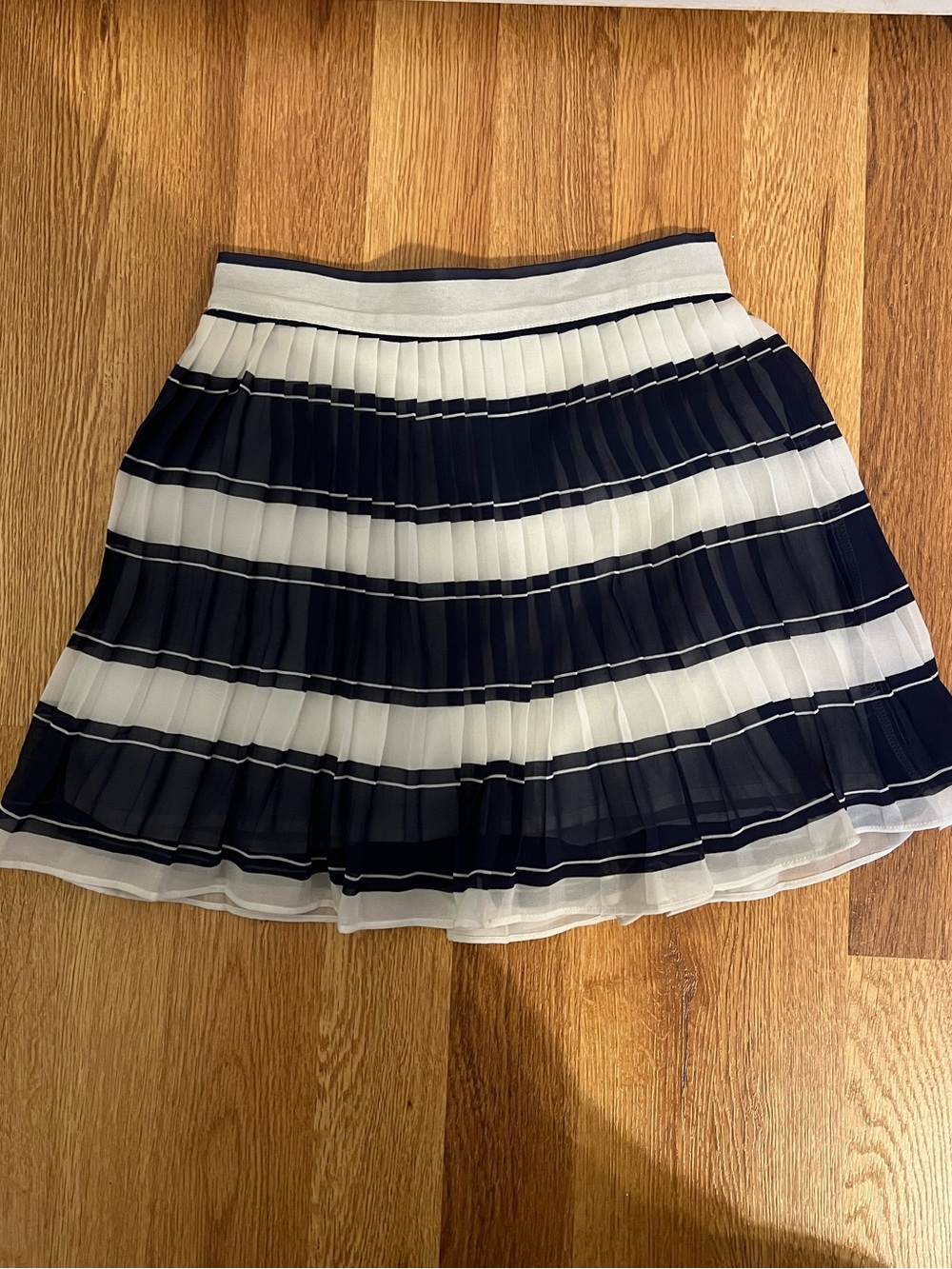 Janie and Jack Navy and White Striped Pleated Skirt